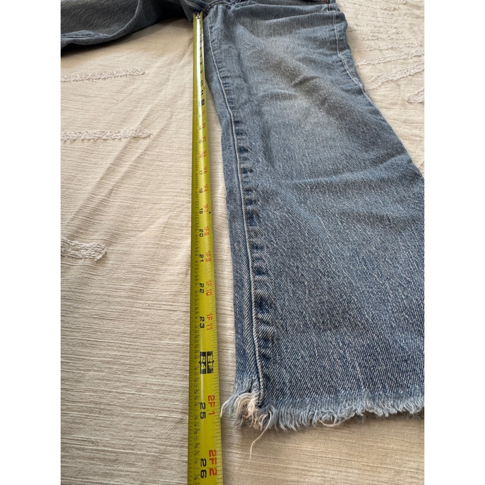 Madewell Womens 28 Perfect Vintage Crop Jeans Denim Raw Hem Distressed High Rise - Picture 8 of 10